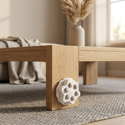 Stickglide™ Adhesive Furniture Caster Wheels, styled close view