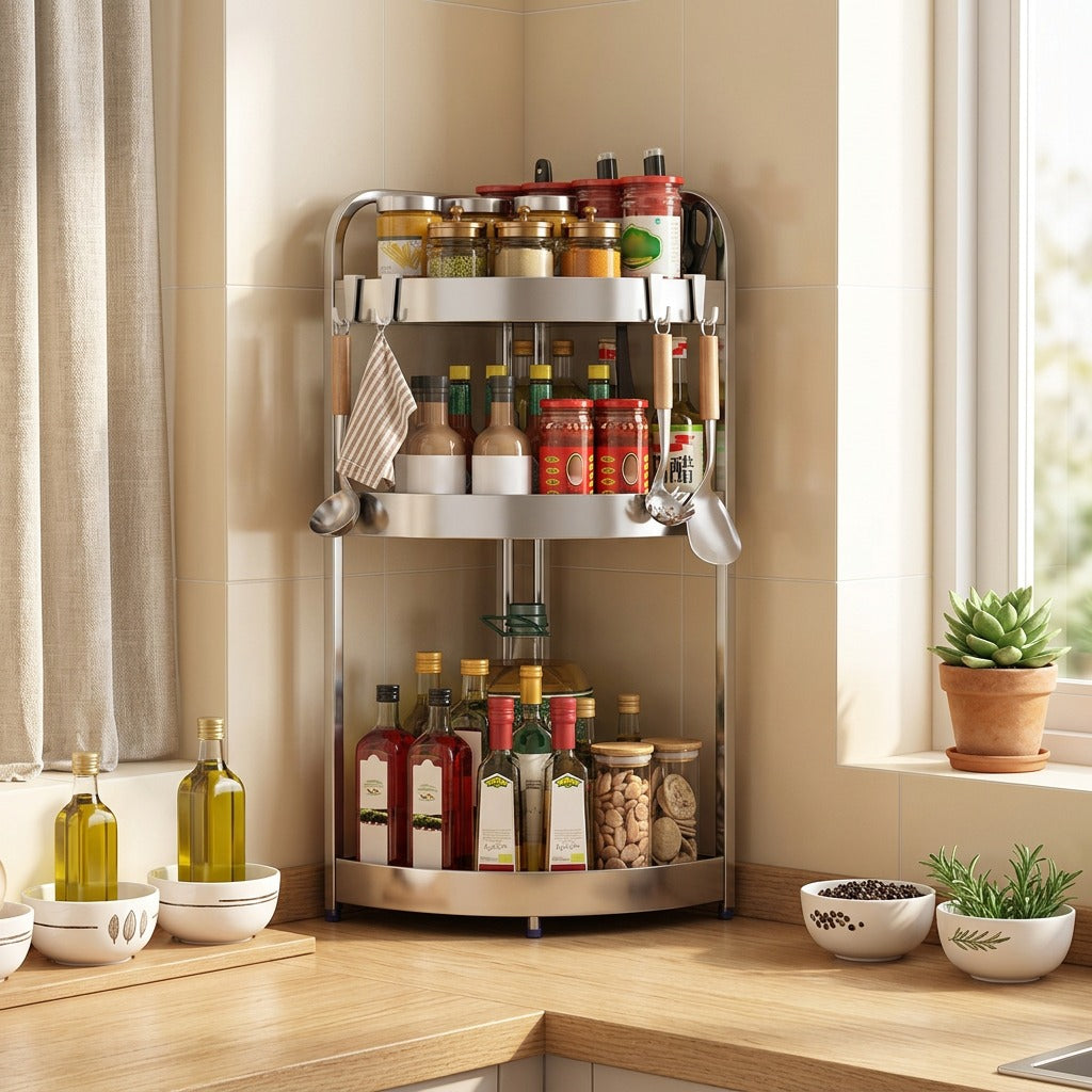 Spicerack™ 304 Stainless Steel Seasoning Rack in a calm home setting