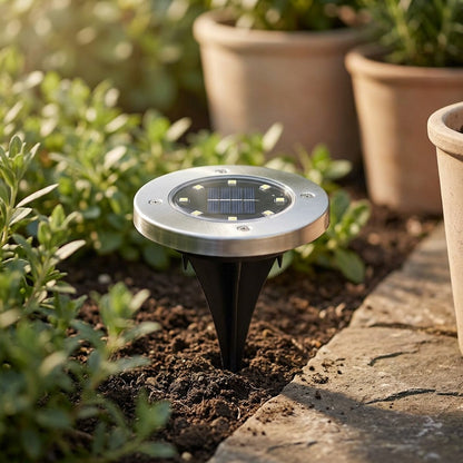 Rubberray™ Rubber Solar Garden Light, styled close view