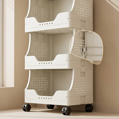 Foldcart™ Foldable Plastic Storage Trolley, material and detail close-up