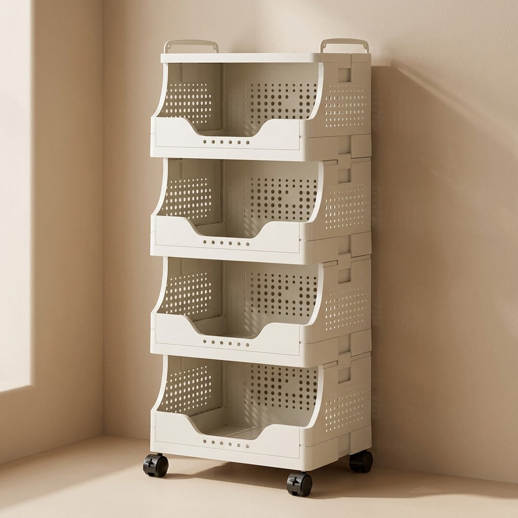 Foldcart™ Foldable Plastic Storage Trolley