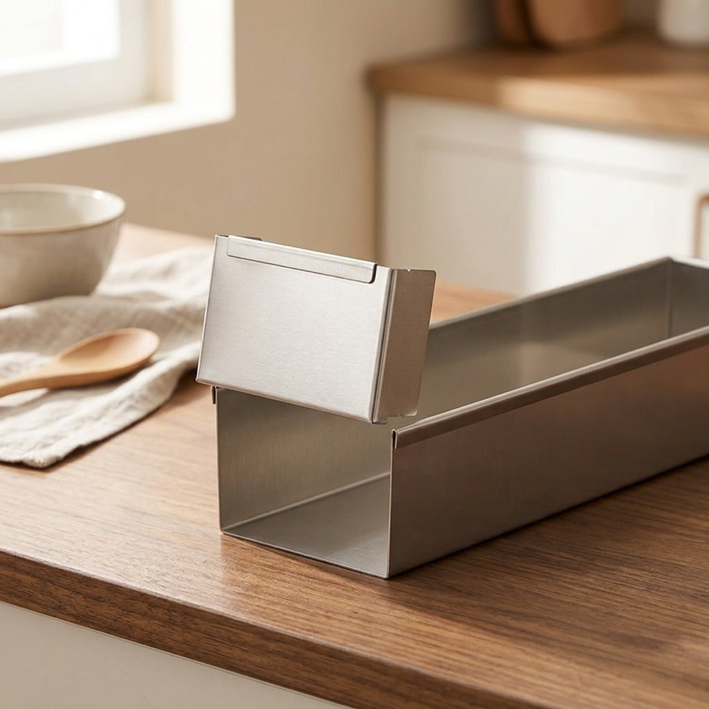 Bakeslab™ Stainless Steel Rectangular Cake Mold, styled close view