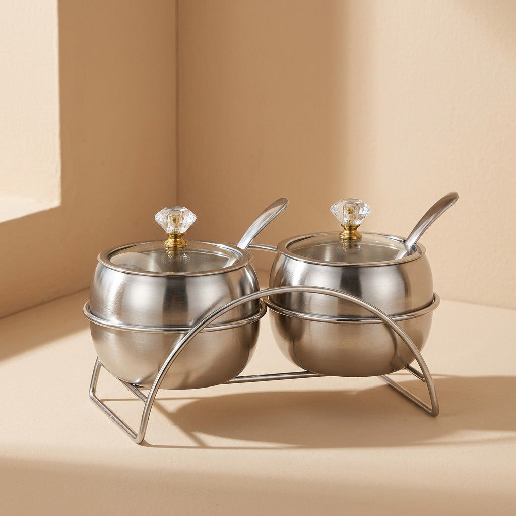 Jarseal™ Stainless Steel Seasoning Box With Glass Lid