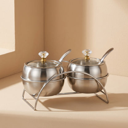 Jarseal™ Stainless Steel Seasoning Box With Glass Lid