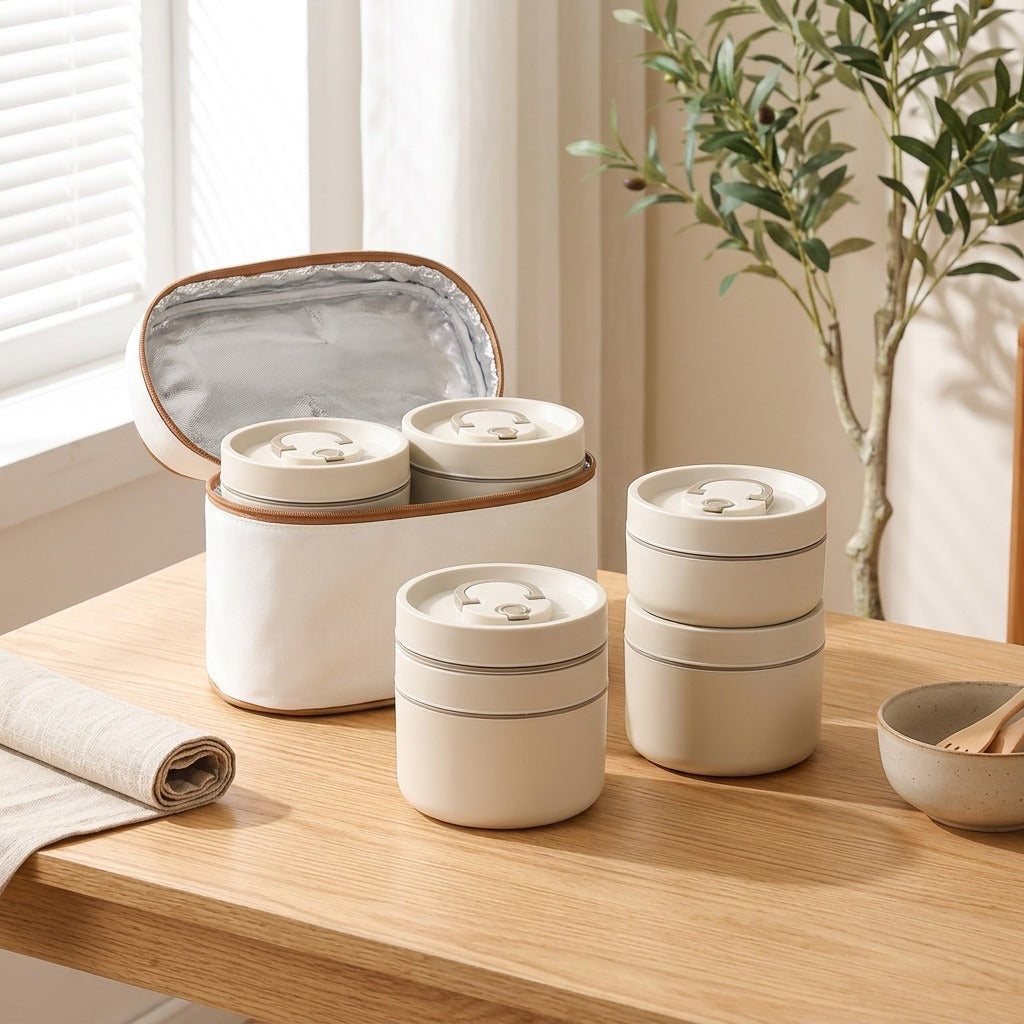 Warmkeep™ Stainless Steel Insulated Lunch Box in a calm home setting
