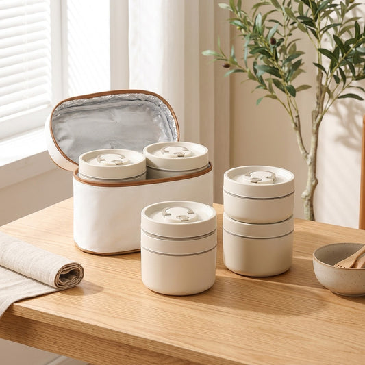 Warmkeep™ Stainless Steel Insulated Lunch Box in a calm home setting