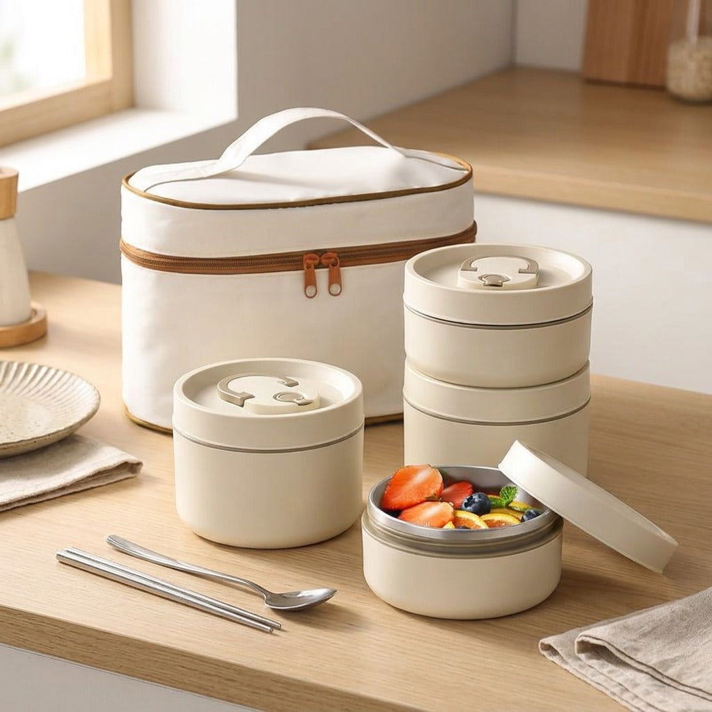 Warmkeep™ Stainless Steel Insulated Lunch Box, styled close view