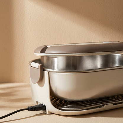 Mealheat™ Stainless Steel Electric Lunch Box, material and detail close-up