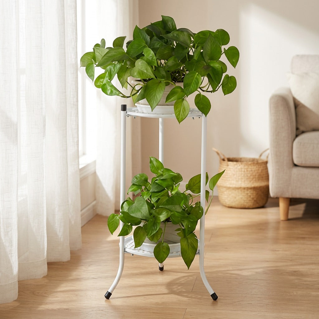 Bloomstand™ Metal Flower Pot Stand, styled close view