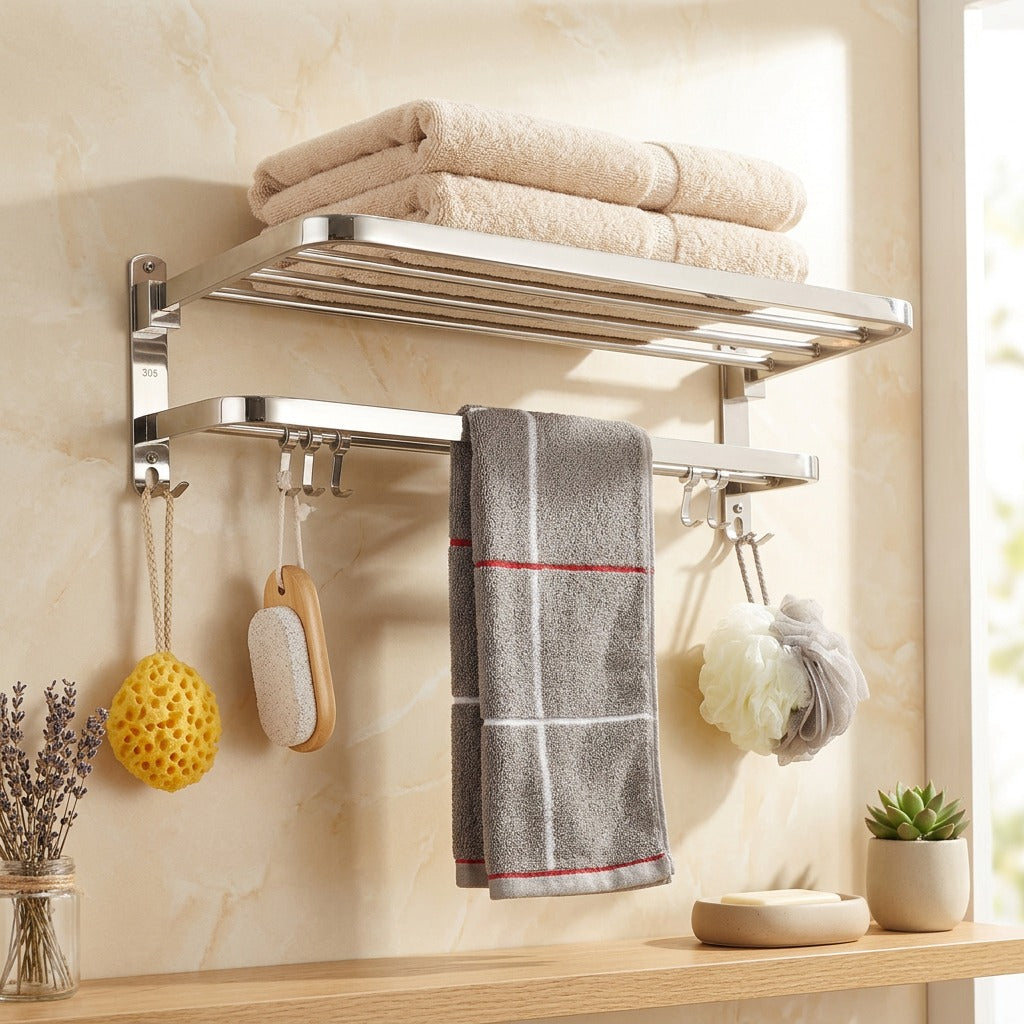 Towelperch™ 304 Stainless Steel Towel Rack in a calm home setting