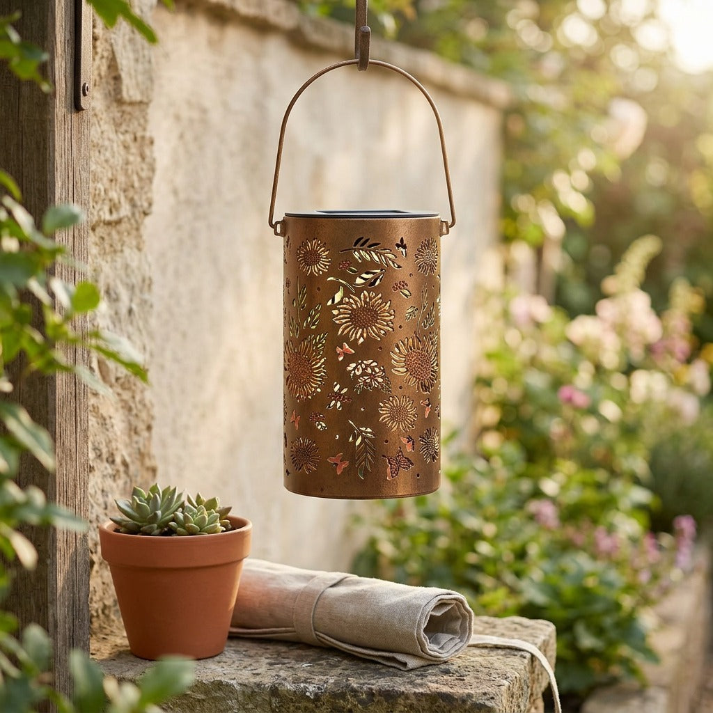 Solarbloom™ Solar Sunflower Garden Light, styled close view