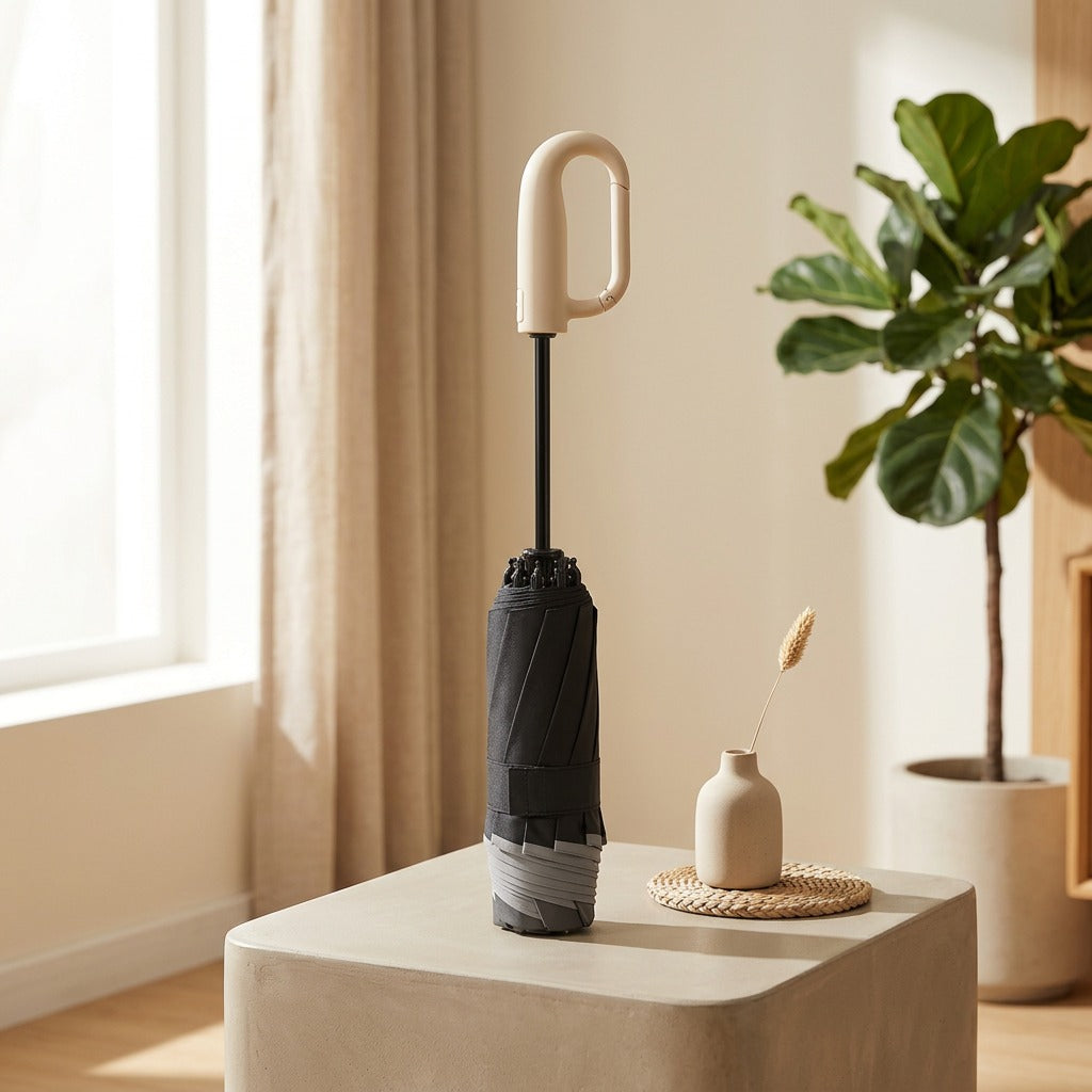 Dryflip™ Reverse Folding Umbrella in a calm home setting