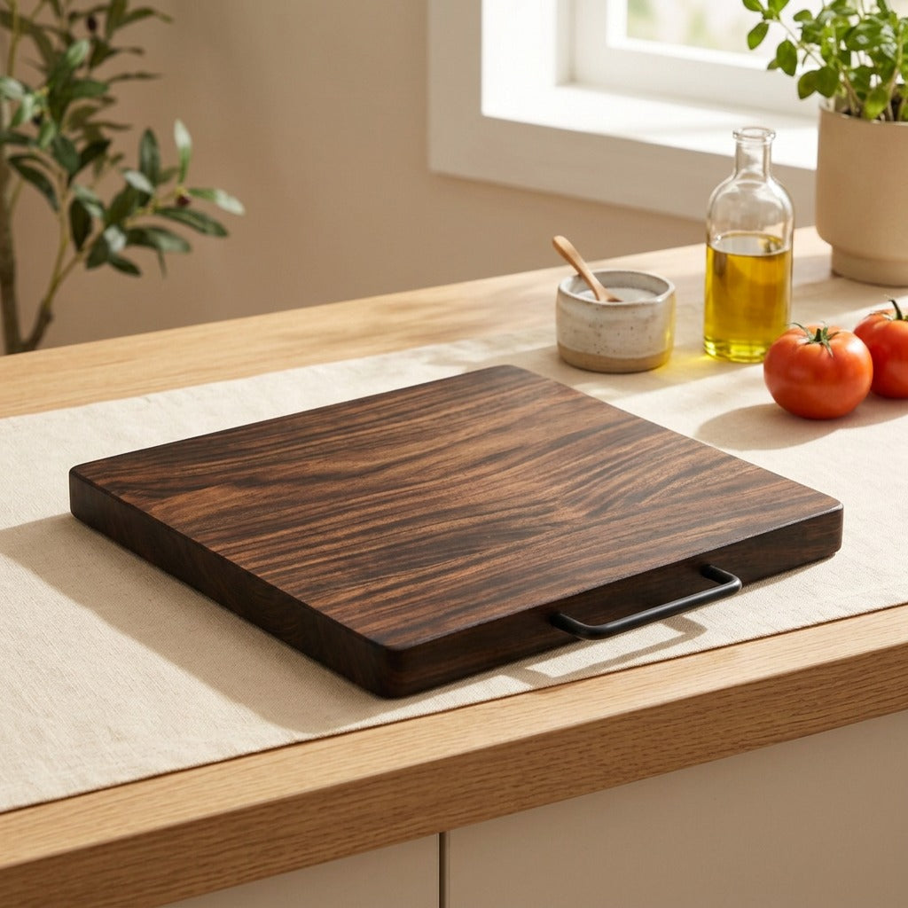 Ebonychop™ Ebony Wood Cutting Board in a calm home setting