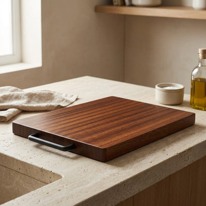 Ebonychop™ Ebony Wood Cutting Board, styled close view