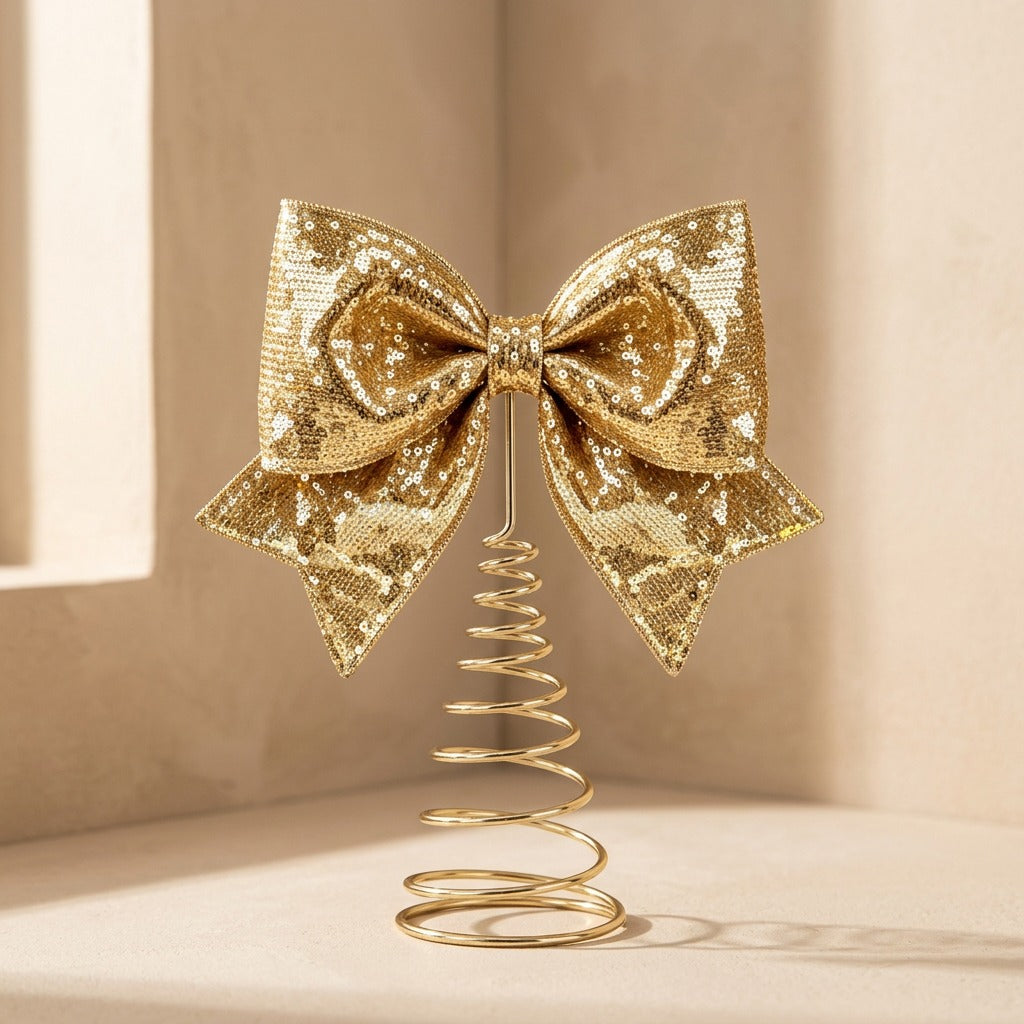 Gleambow™ Sequined Metal Christmas Bow Ornament