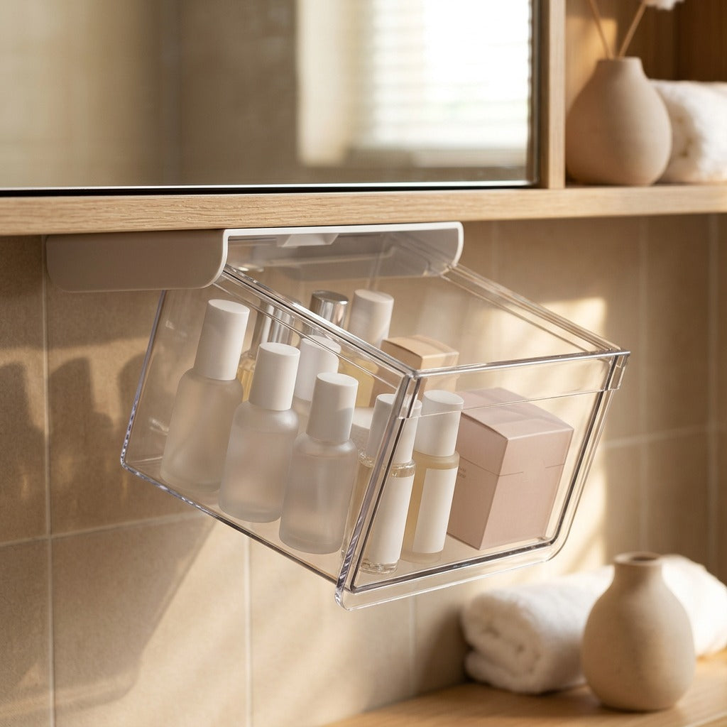 Hangmirror™ No-Drill Hanging Mirror Cabinet Storage Box, styled close view