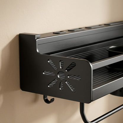 Wallstore™ Metal Wall-Mounted Kitchen Storage Rack, material and detail close-up
