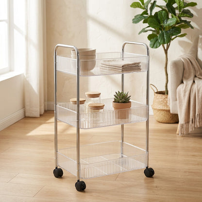 Clearledge™ Transparent Acrylic Storage Rack in a calm home setting
