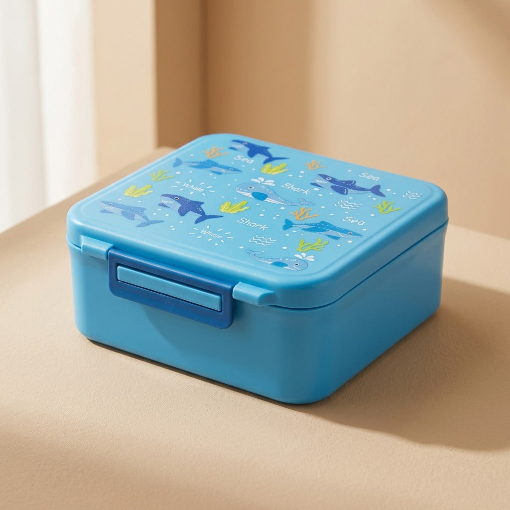 Squarebite™ Square ABS Plastic Lunch Box, material and detail close-up