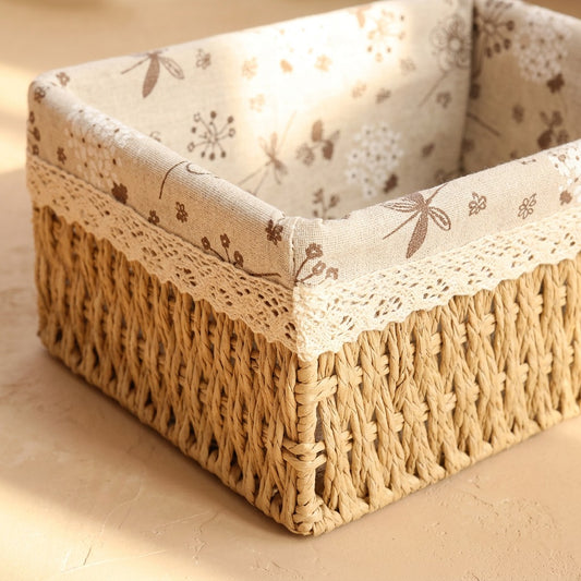 Weavenest™ Paper Woven Storage Basket, material and detail close-up