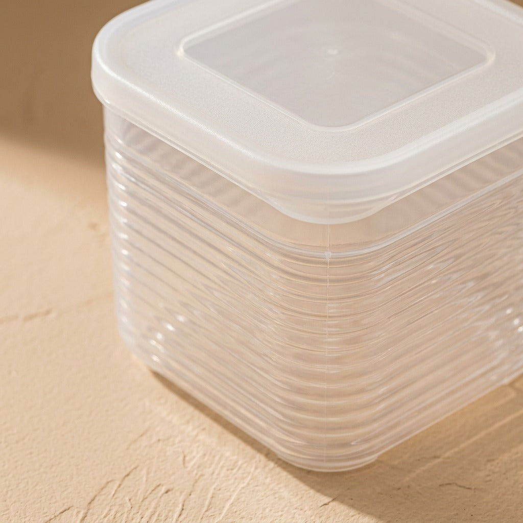 Squarekeep™ Square Plastic Food Storage Box, material and detail close-up