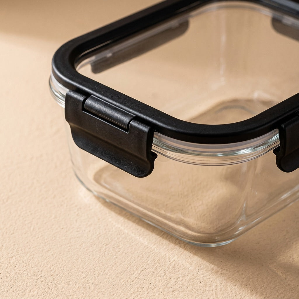 Glassnest™ High Borosilicate Glass Lunch Box, material and detail close-up