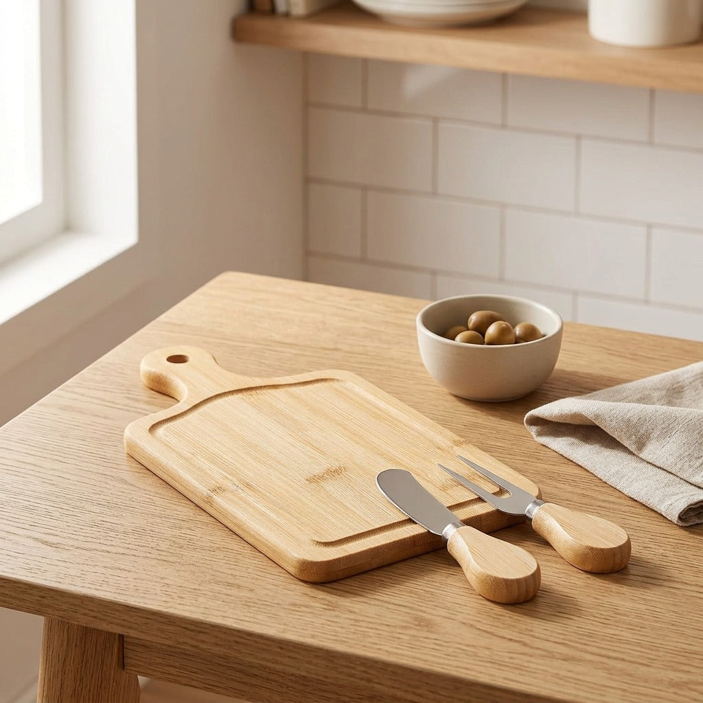 Chopgrain™ Bamboo Cutting Board Gift Box, styled close view