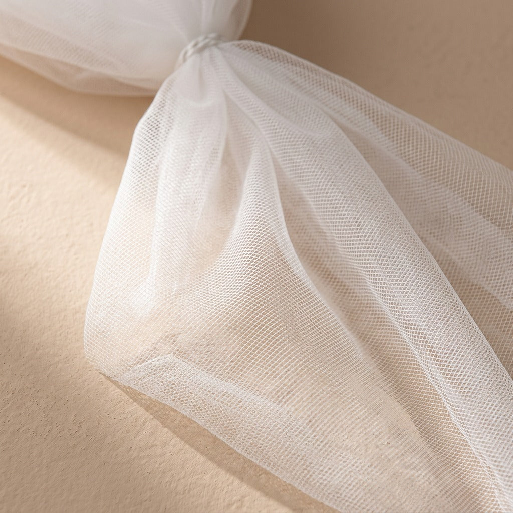 Gauzefall™ Polyester Wedding Gauze Curtain, material and detail close-up