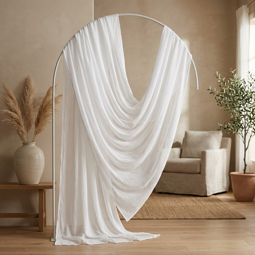 Gauzefall™ Polyester Wedding Gauze Curtain, styled close view