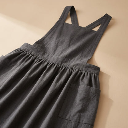 Cottonbib™ Pure Cotton Sleeveless Apron, material and detail close-up