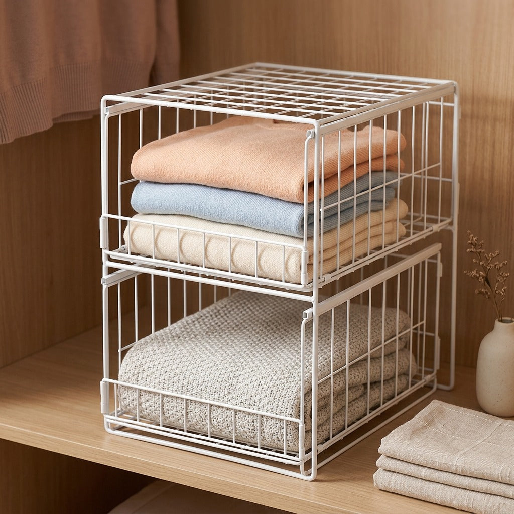 Ironstow™ Iron Drawer Storage Rack, styled close view