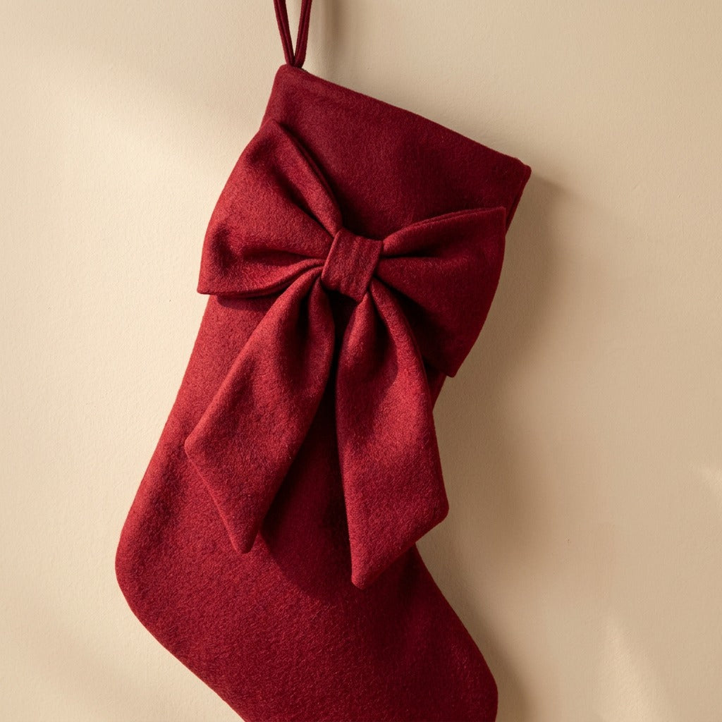 Yuletide™ Cloth Christmas Stocking Ornament, material and detail close-up