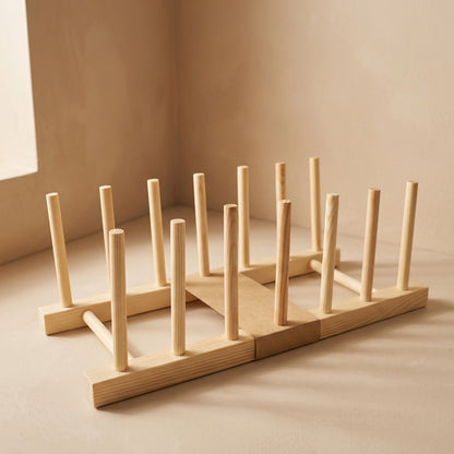 Pineperch™ Pine Wood Cup Storage Rack