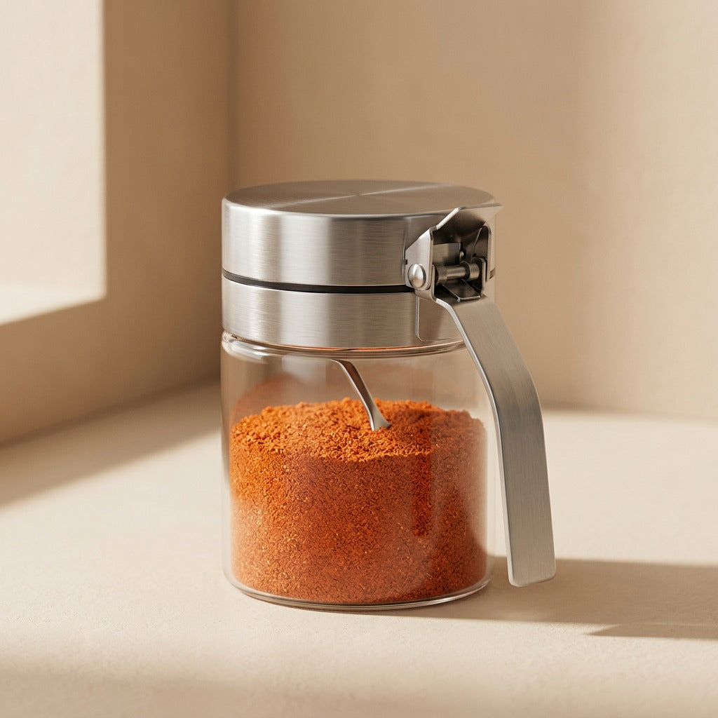Seasonspoon™ Glass Seasoning Jar With Spoon