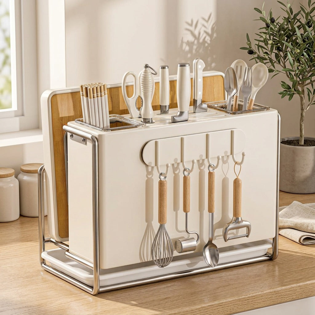 Bladestand™ Carbon Steel Knife Holder in a calm home setting