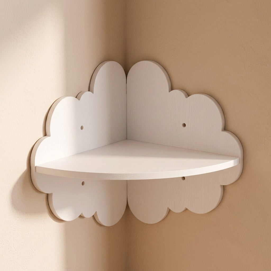 Cloudcubby™ Cloud Wooden Wall Storage Rack, material and detail close-up