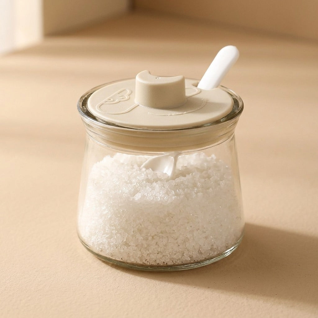 Spicehaven™ Glass Seasoning Jar With Lid, material and detail close-up