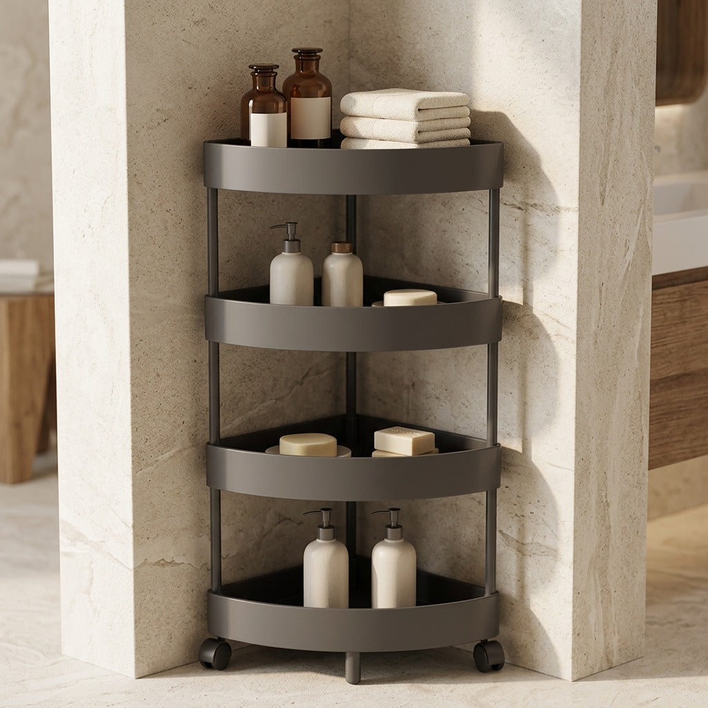 Triostow™ Plastic Triangle Storage Rack, styled close view