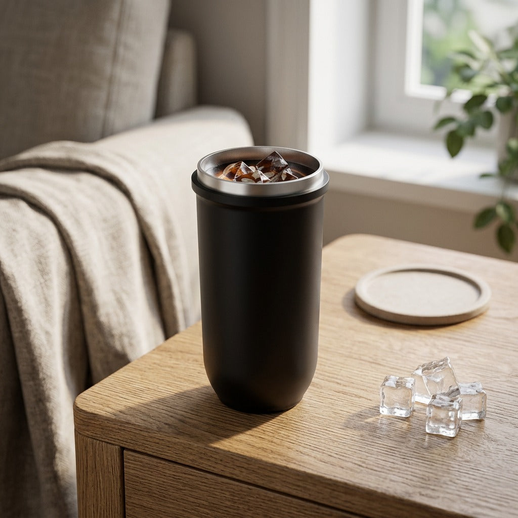 Sipsulate™ 316 Stainless Steel Insulated Straw Cup, styled close view