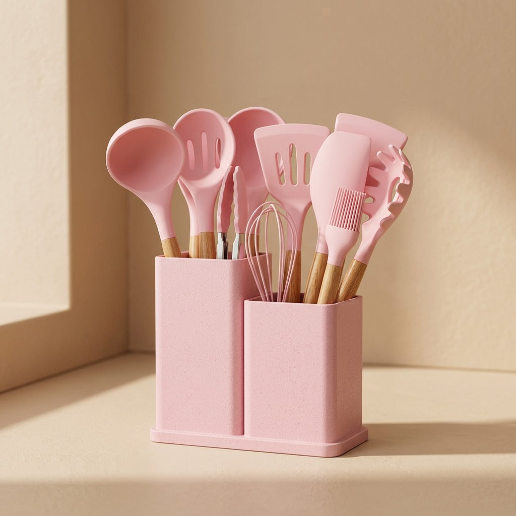 Stirbucket™ Silicone Kitchen Utensil Set with Bucket
