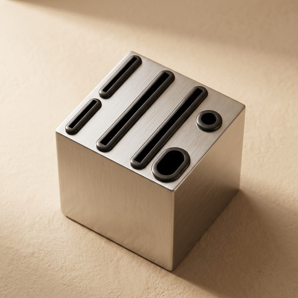 Bladeperch™ Stainless Steel Knife Holder, material and detail close-up