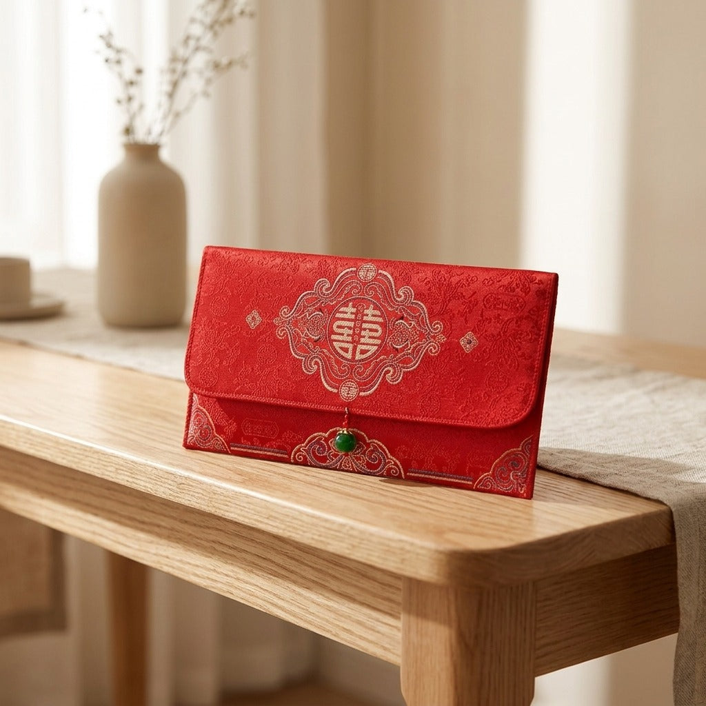 Clothwish™ Chinese Style Cloth Red Envelope, styled close view