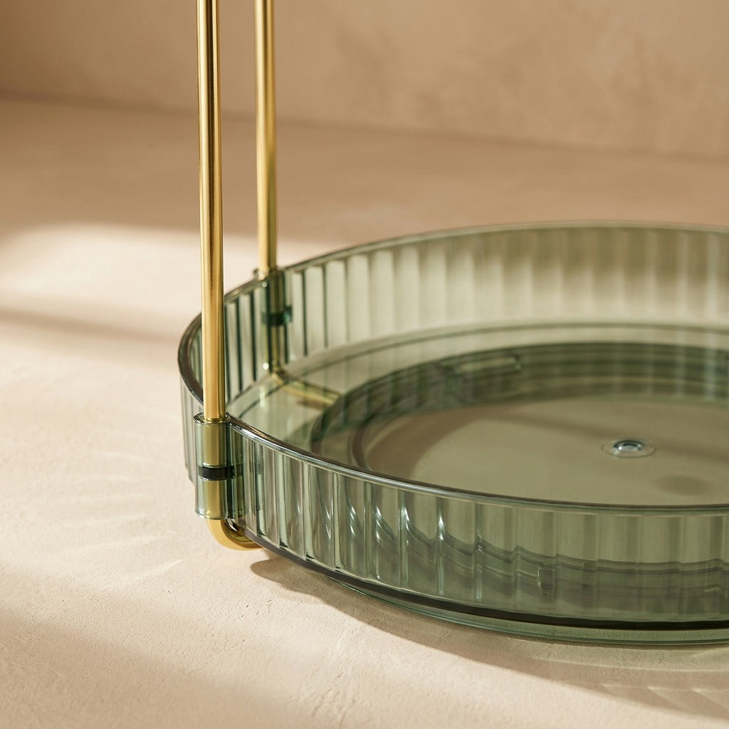 Spinstash™ Rotating PET Countertop Storage Rack, material and detail close-up