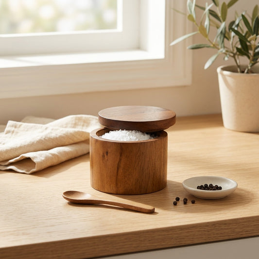 Spicewood™ Acacia Wood Seasoning Box in a calm home setting