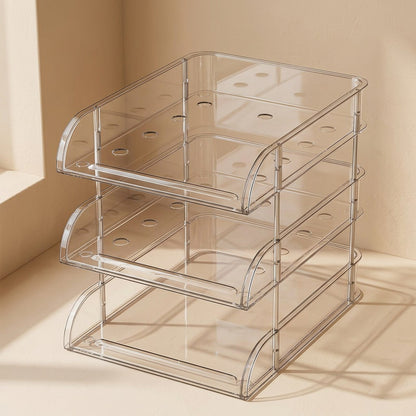 Clearcradle™ Transparent Plastic Desk Storage Rack