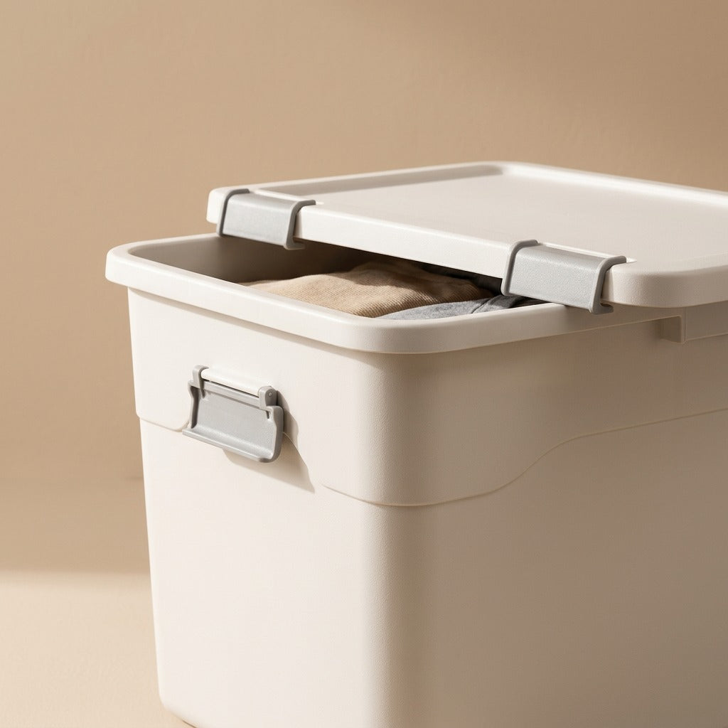 Snapstow™ Plastic Storage Box With Lid, material and detail close-up