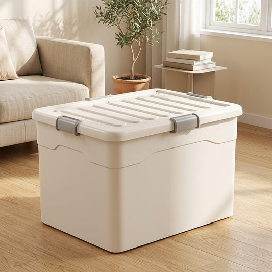 Snapstow™ Plastic Storage Box With Lid in a calm home setting
