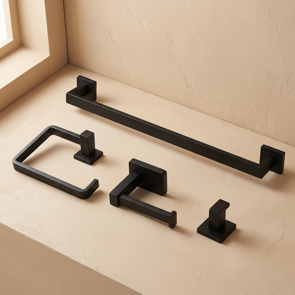 Towelrail™ Stainless Steel Bathroom Towel Rack Set, material and detail close-up