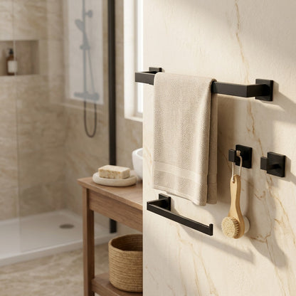 Towelrail™ Stainless Steel Bathroom Towel Rack Set, styled close view