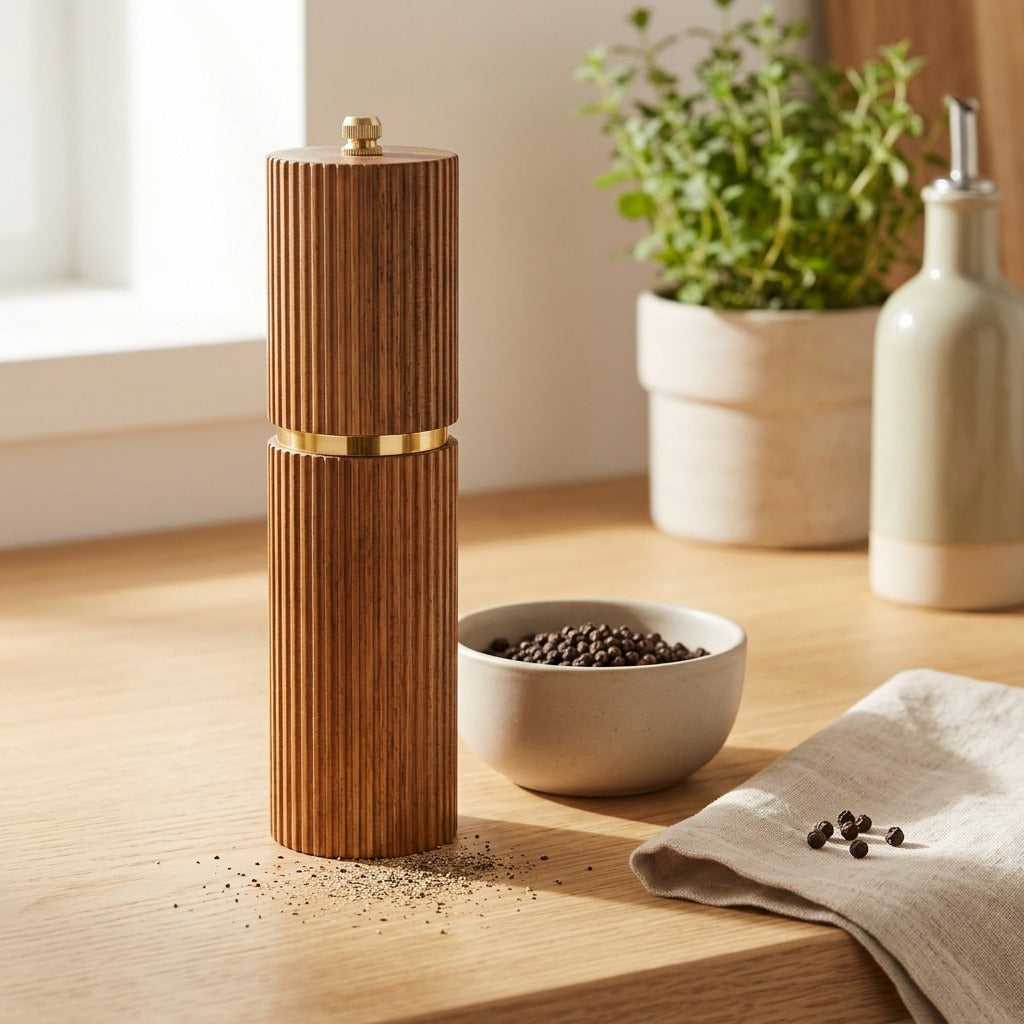 Spicegrind™ Acacia Wood Pepper Grinder in a calm home setting